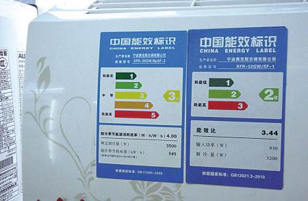 家電能效等級標簽